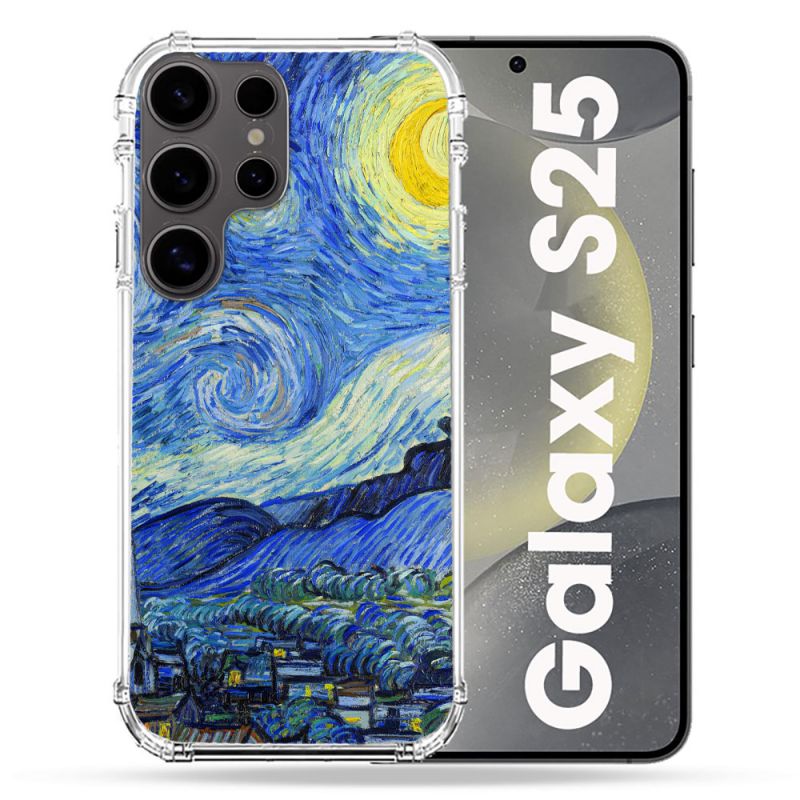 Coque Renforcée Pour Samsung Galaxy S25 Peinture La nuit étoilée