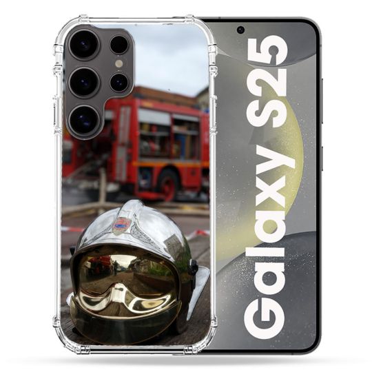 Coque Renforcée Pour Samsung Galaxy S25 Pompier Casque Camion