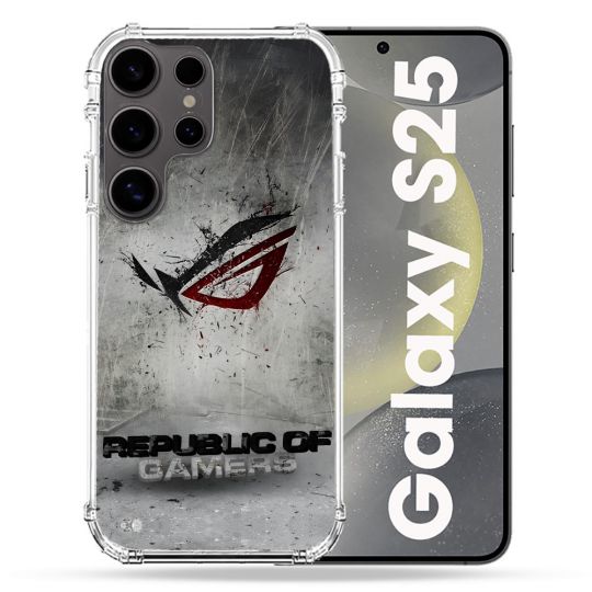 Coque Renforcée Pour Samsung Galaxy S25 ROG Gris