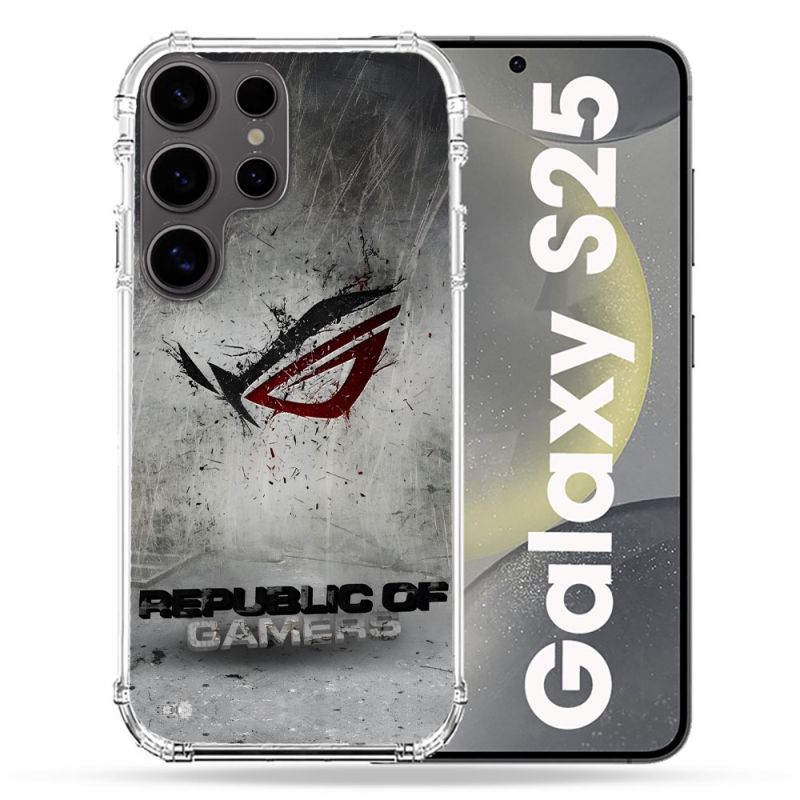 Coque Renforcée Pour Samsung Galaxy S25 ROG Gris