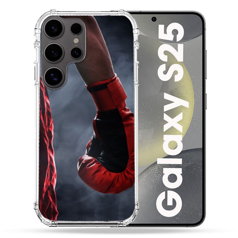Coque Renforcée Pour Samsung Galaxy S25 Sport Boxe Gant Rouge