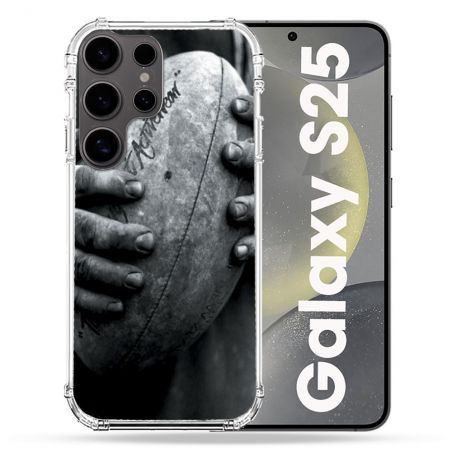 Coque Renforcée Pour Samsung Galaxy S25 Sport Rugby Ballon Vintage