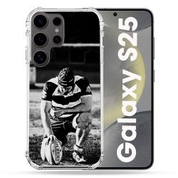 Coque Renforcée Pour Samsung Galaxy S25 Sport Rugby Noir Blanc