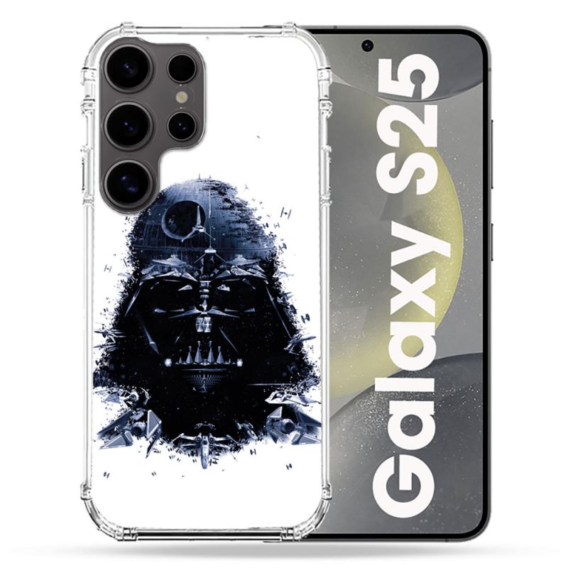 Coque Renforcée Pour Samsung Galaxy S25 Star Wars - Dark Vador Blanc