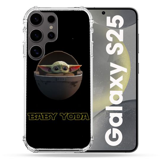 Coque Renforcée Pour Samsung Galaxy S25 Star Wars - Yoda bebe noir