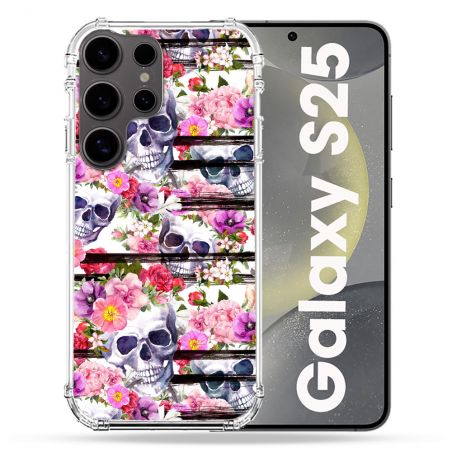Coque Renforcée Pour Samsung Galaxy S25 Tete de Mort Pattern