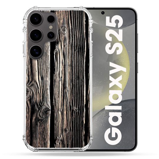 Coque Renforcée Pour Samsung Galaxy S25 Texture Bois