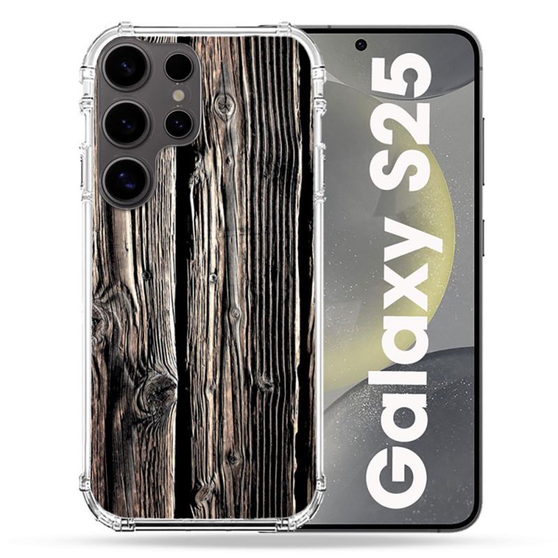 Coque Renforcée Pour Samsung Galaxy S25 Texture Bois