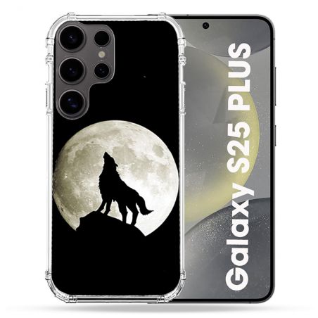 Coque Renforcée Pour Samsung Galaxy S25 PLUS Animal Loup Noir