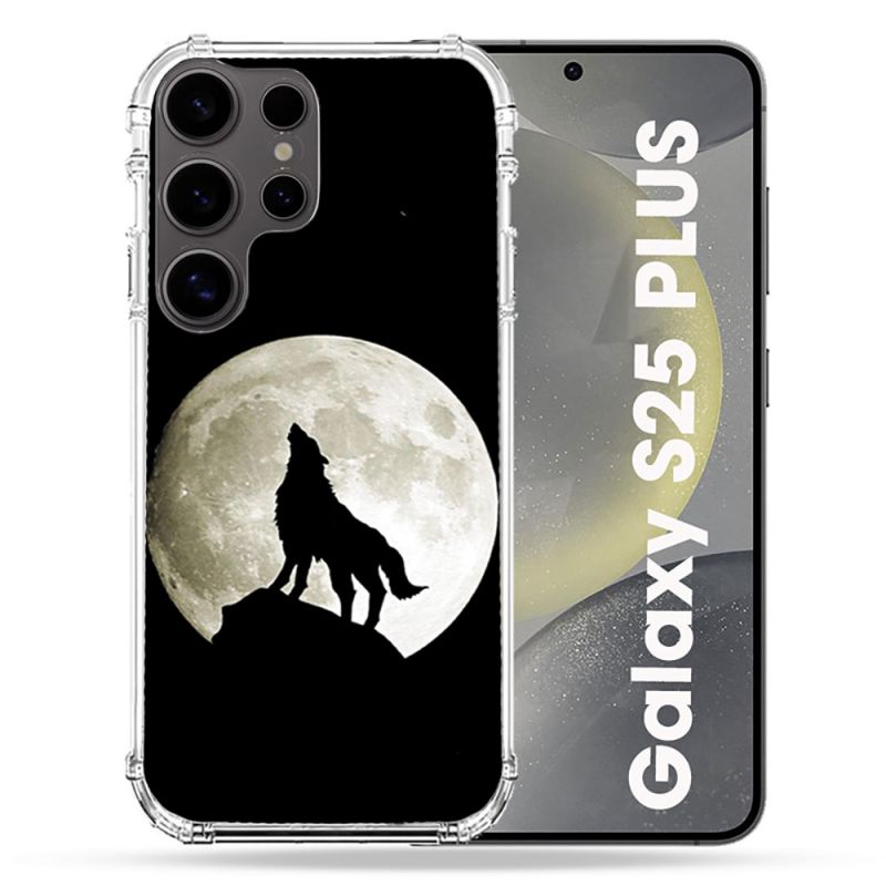 Coque Renforcée Pour Samsung Galaxy S25 PLUS Animal Loup Noir
