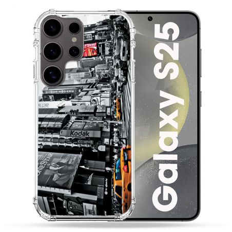Coque Renforcée Pour Samsung Galaxy S25 Voyage Amerique USA New York Taxi