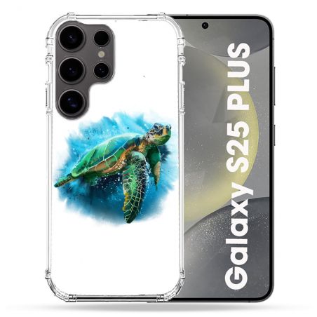 Coque Renforcée Pour Samsung Galaxy S25 PLUS Animal Tortue Blanche multicolore