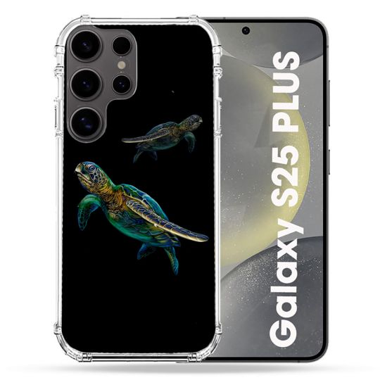 Coque Renforcée Pour Samsung Galaxy S25 PLUS Animal Tortue Noire multicolore