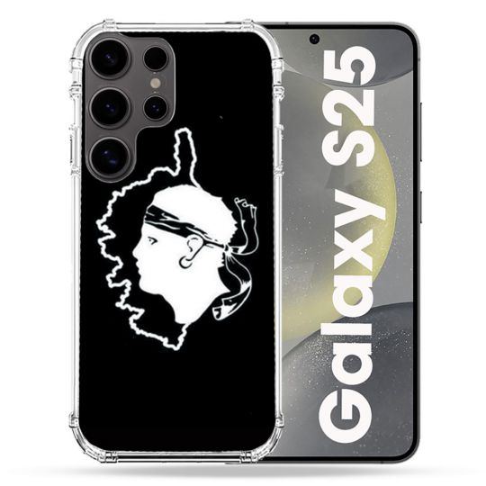 Coque Renforcée Pour Samsung Galaxy S25 Voyage Corse Noir