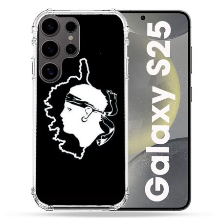Coque Renforcée Pour Samsung Galaxy S25 Voyage Corse Noir