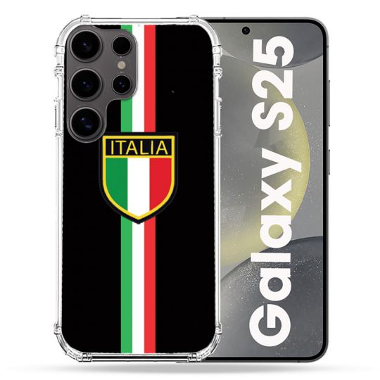 Coque Renforcée Pour Samsung Galaxy S25 Voyage Italie 3 Noir