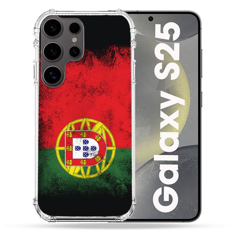 Coque Renforcée Pour Samsung Galaxy S25 Voyage Portugal Drapeau
