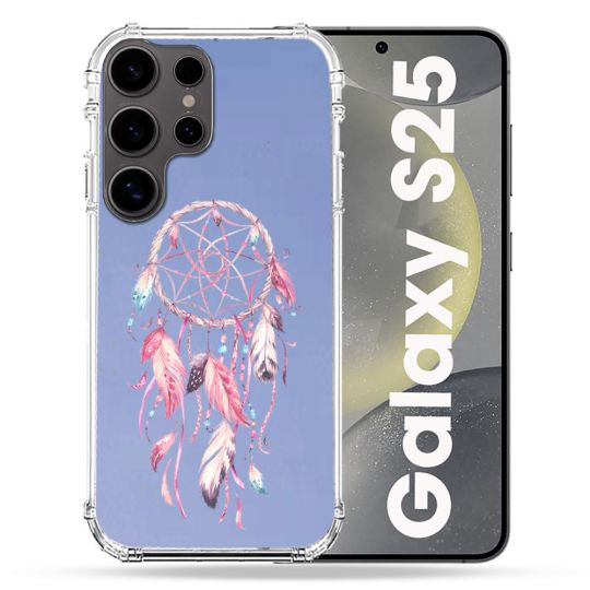 Coque Transparente Pour Samsung Galaxy S25 Attrape Reve Rose