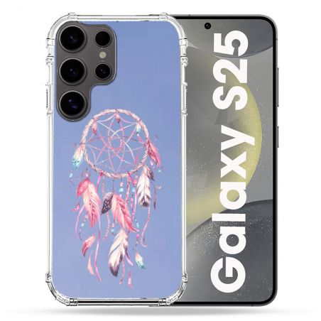 Coque Transparente Pour Samsung Galaxy S25 Attrape Reve Rose