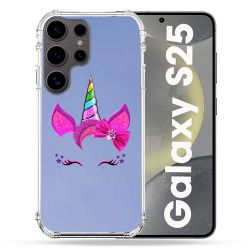 Coque Transparente Pour Samsung Galaxy S25 Licorne Paillette