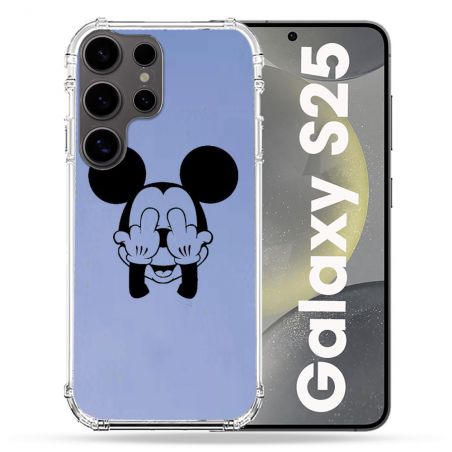 Coque Transparente Pour Samsung Galaxy S25 Mickey doigt