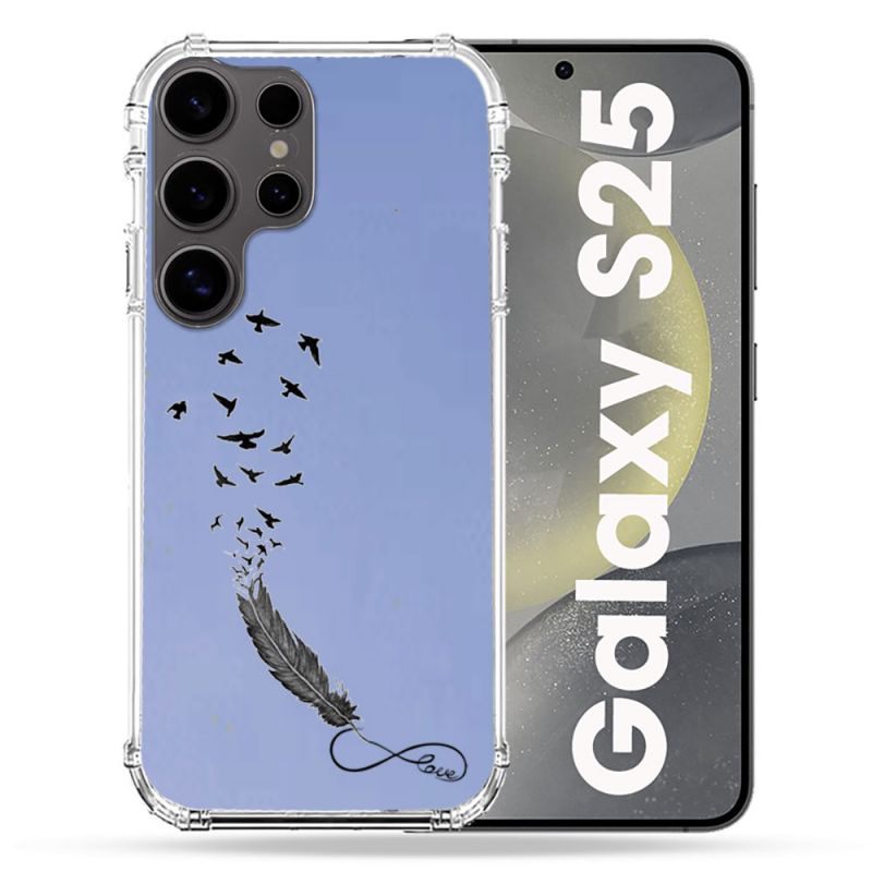 Coque Transparente Pour Samsung Galaxy S25 Plume Infini