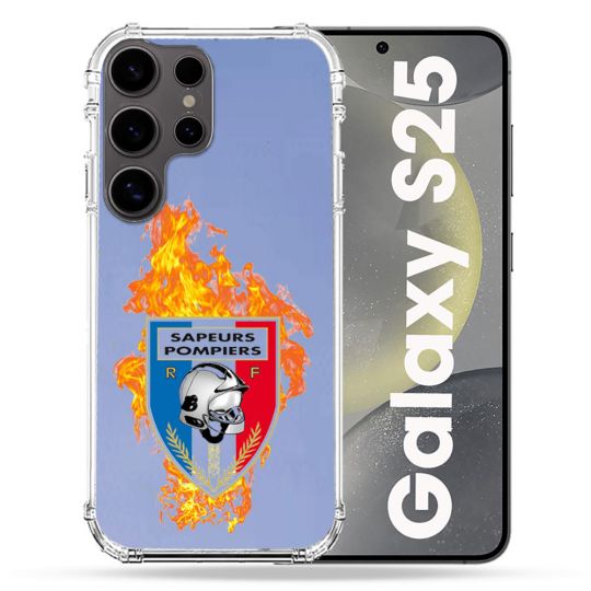 Coque Transparente Pour Samsung Galaxy S25 Pompier Feu