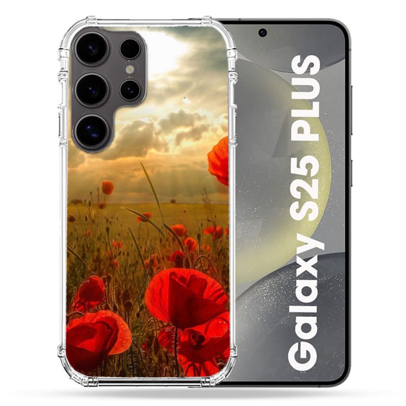 Coque Renforcée Pour Samsung Galaxy S25 PLUS Fleur Coquelicot