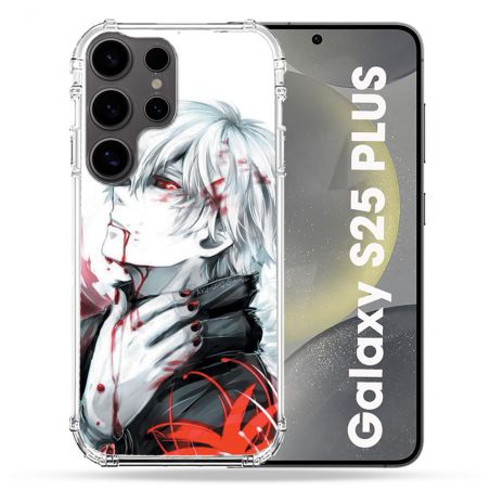 Coque Renforcée Pour Samsung Galaxy S25 PLUS Manga Tokyo Ghoul Kaneki Blanc