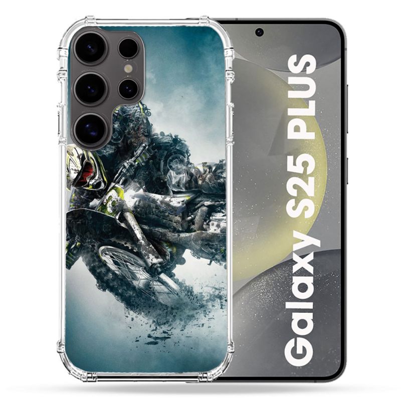 Coque Renforcée Pour Samsung Galaxy S25 PLUS Moto Cross Ombre