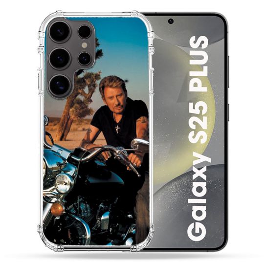 Coque Renforcée Pour Samsung Galaxy S25 PLUS Musique Johnny Hallyday Moto