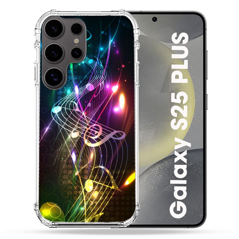 Coque Renforcée Pour Samsung Galaxy S25 PLUS Musique Partition Multicolore