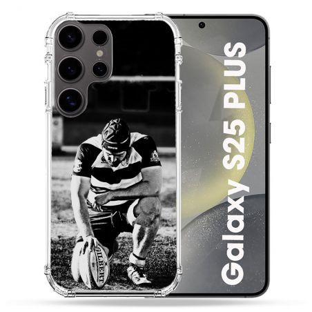 Coque Renforcée Pour Samsung Galaxy S25 PLUS Sport Rugby Noir Blanc