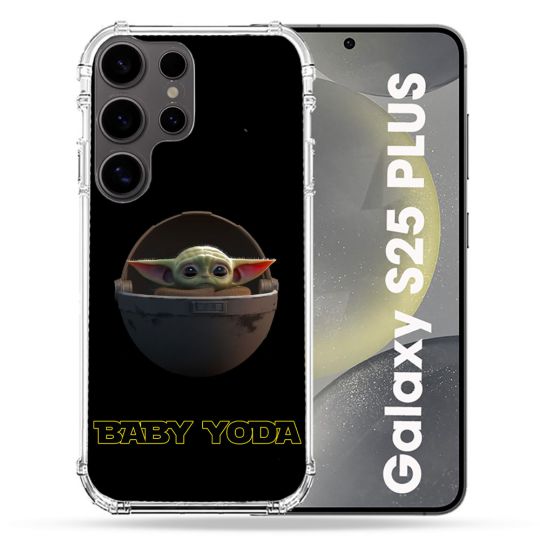 Coque Renforcée Pour Samsung Galaxy S25 PLUS Star Wars - Yoda bebe noir