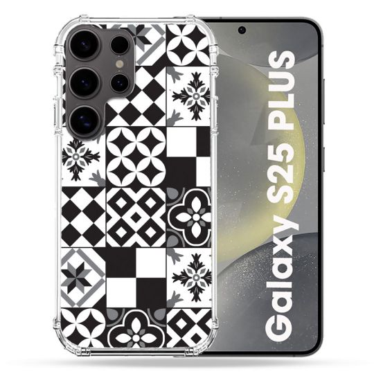 Coque Renforcée Pour Samsung Galaxy S25 PLUS Texture Carreau Ciment Noir