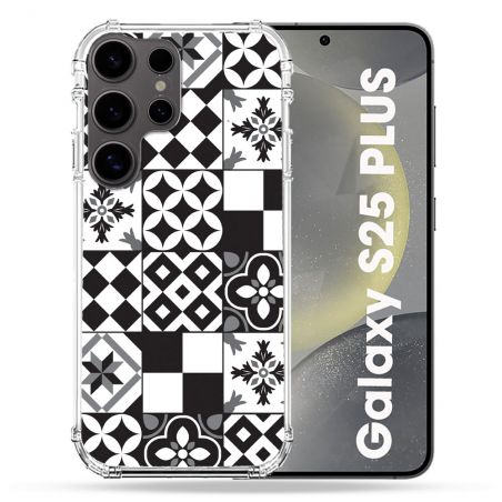 Coque Renforcée Pour Samsung Galaxy S25 PLUS Texture Carreau Ciment Noir