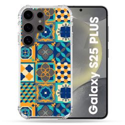 Coque Renforcée Pour Samsung Galaxy S25 PLUS Texture Carreau Ciment Orange