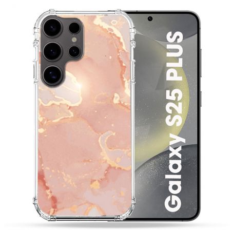 Coque Renforcée Pour Samsung Galaxy S25 PLUS Texture Marbre Rose
