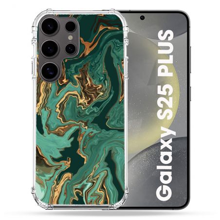 Coque Renforcée Pour Samsung Galaxy S25 PLUS Texture Marbre Vert