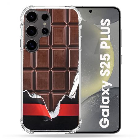 Coque Renforcée Pour Samsung Galaxy S25 PLUS Texture Trompe Oeil Chocolat