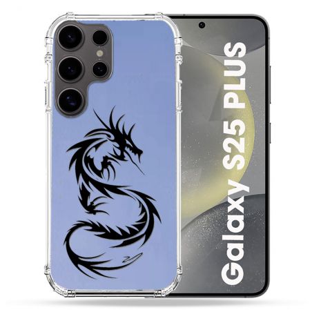 Coque Transparente Pour Samsung Galaxy S25 PLUS Dragon Noir
