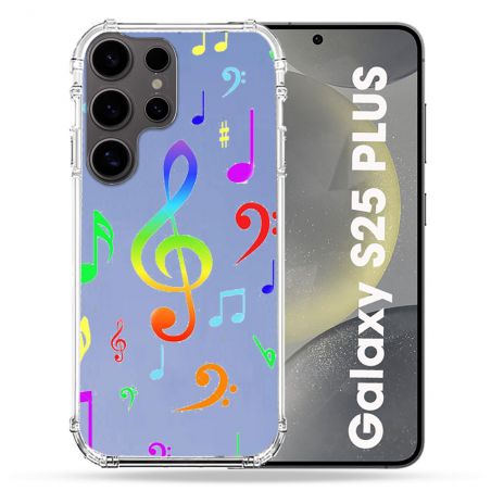 Coque Transparente Pour Samsung Galaxy S25 PLUS Note Musique Colore