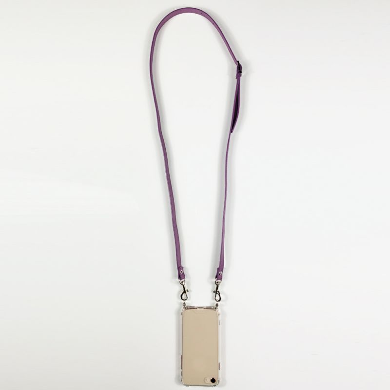 Coque Transparente Pour Samsung Galaxy S25 PLUS Lanière / Cordon Cuir 2 Violet