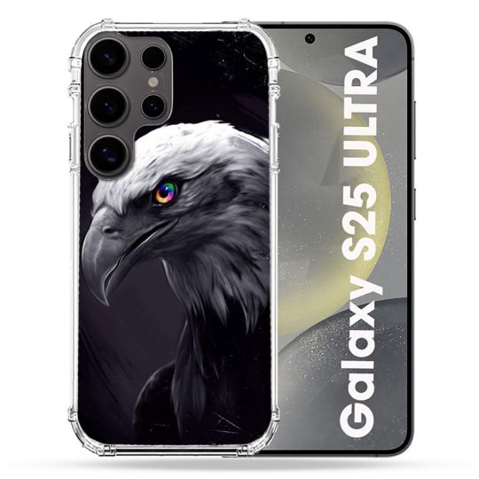 Coque Renforcée Pour Samsung Galaxy S25 ULTRA Animal Aigle Royal Noir