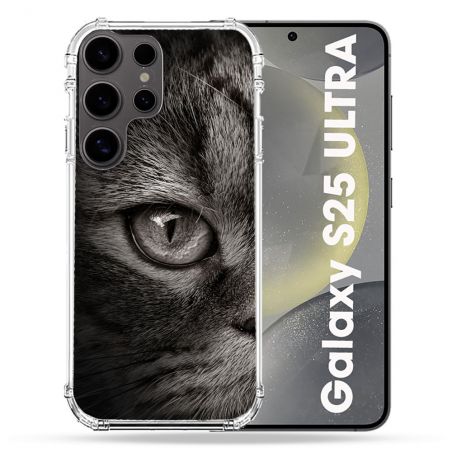 Coque Renforcée Pour Samsung Galaxy S25 ULTRA Animal Chat Gris