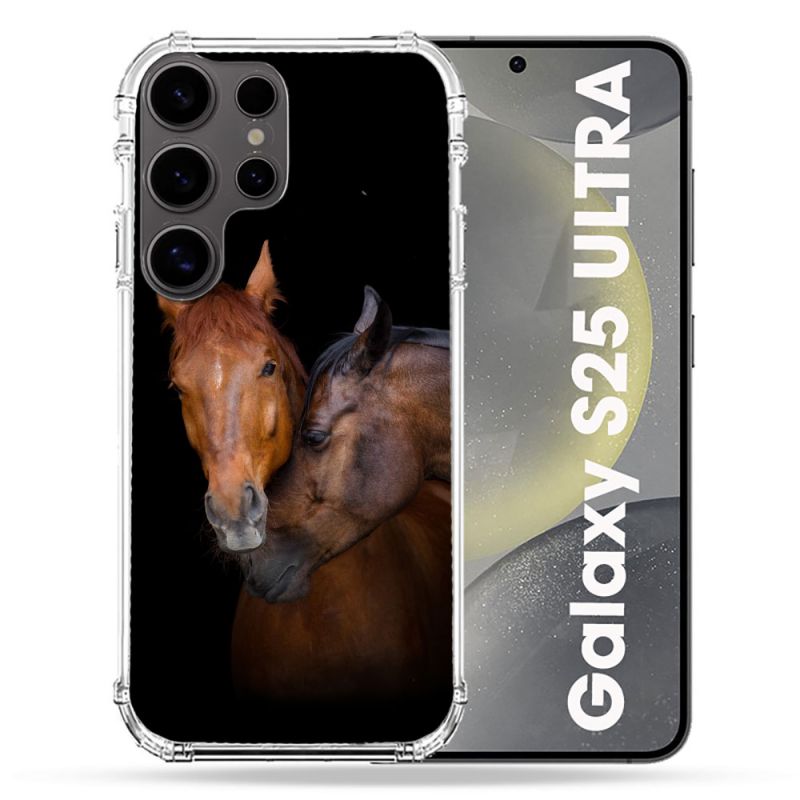 Coque Renforcée Pour Samsung Galaxy S25 ULTRA Animal Cheval Marron
