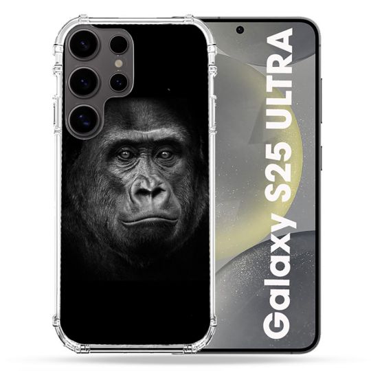 Coque Renforcée Pour Samsung Galaxy S25 ULTRA Animal Gorille Noir