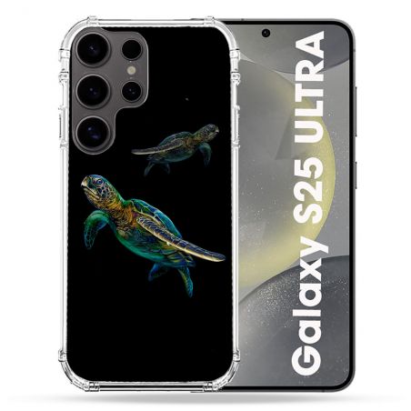 Coque Renforcée Pour Samsung Galaxy S25 ULTRA Animal Tortue Noire multicolore