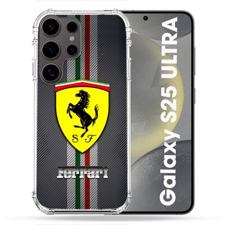 Coque Renforcée Pour Samsung Galaxy S25 ULTRA Ferrari Carbone