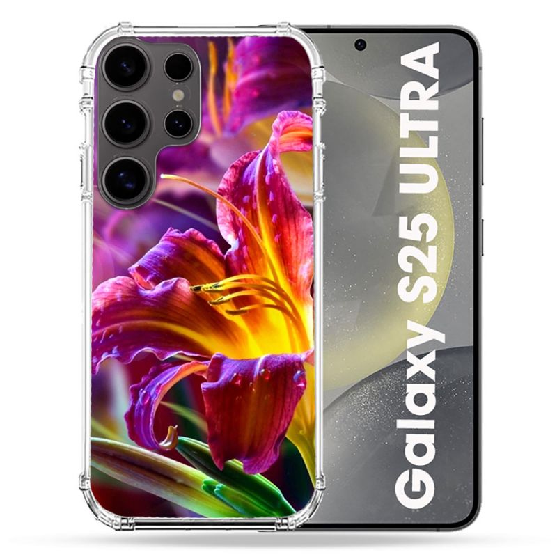 Coque Renforcée Pour Samsung Galaxy S25 ULTRA Fleur Lys Color